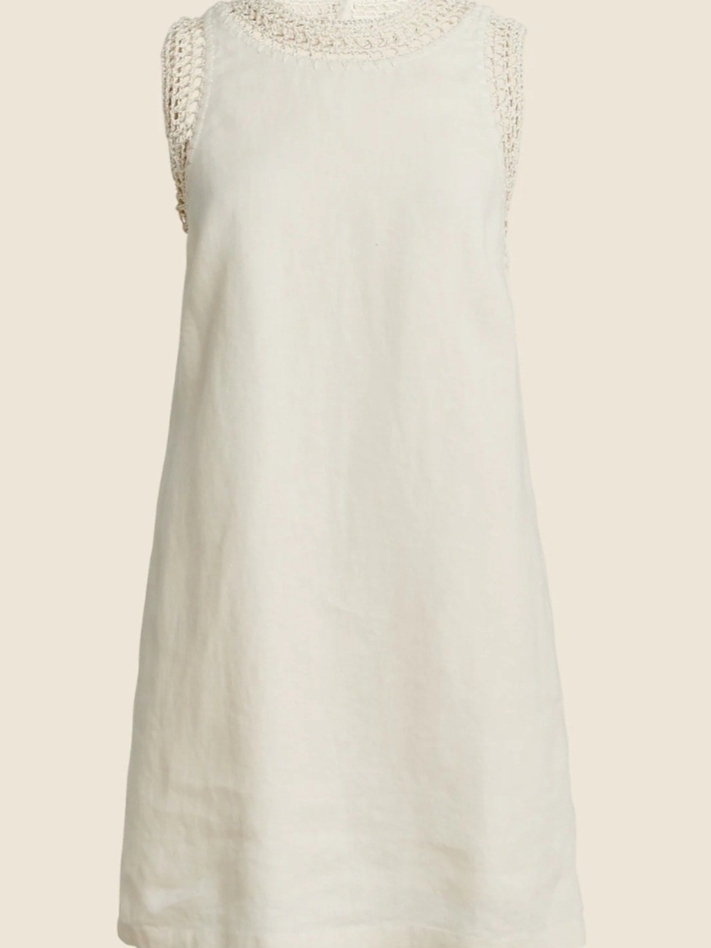 J CREW Maxine Crochet Trim Shift Dress in Linen